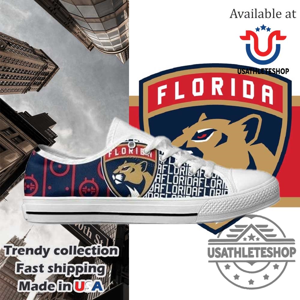 Nhl Florida Panthers Low Top Shoes Custom White Sole Fan Sneakers