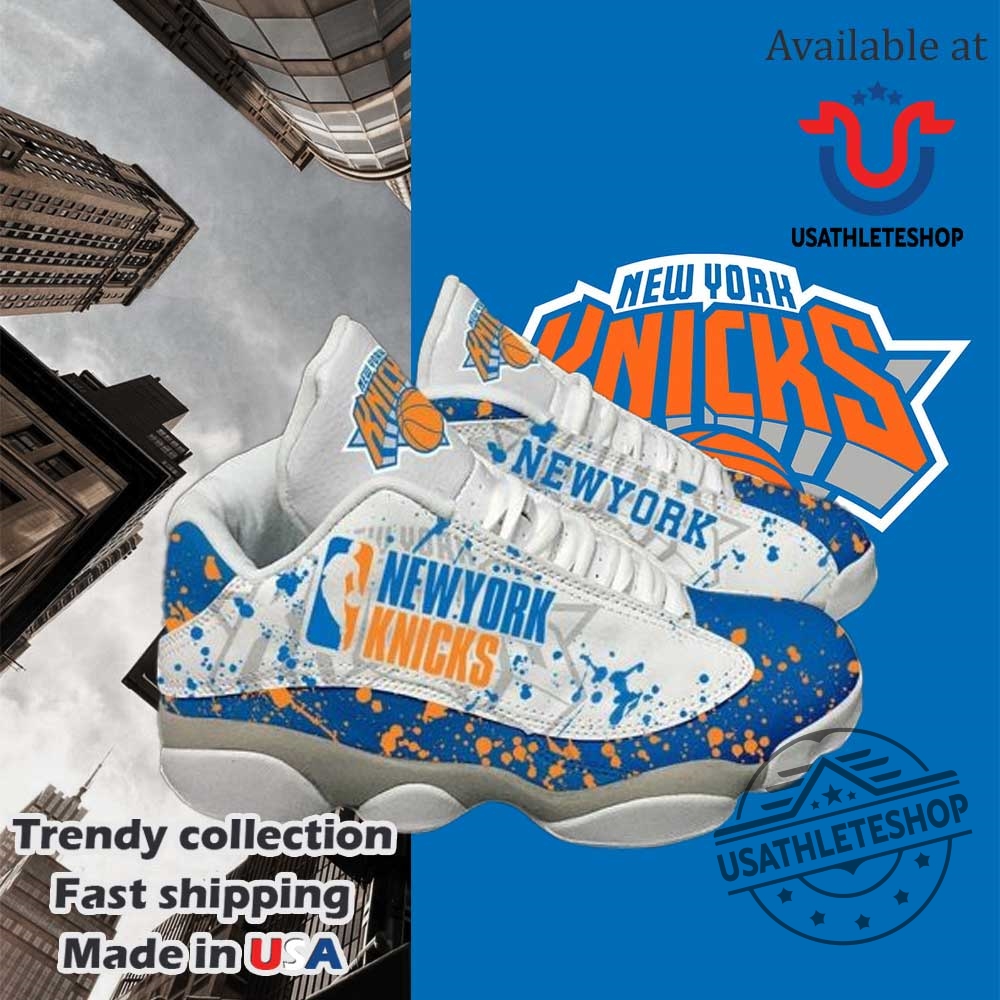 "Top 5 NBA New York Knicks Air Jordan 13 Shoes Collection" 6 Nba New York Knicks White Blue Brushes Air Jordan 13 Shoes