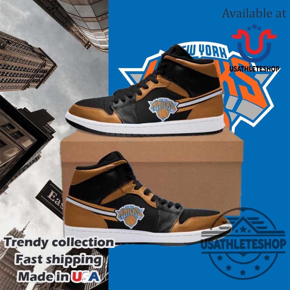 "Top NBA-Themed Sneakers: Air Jordans and Yeezys for Knicks, Celtics Fans" 3 Nba New York Knicks Orange Black Air Jordan 1 High Sneakers