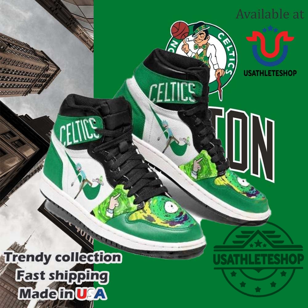 "Top NBA-Themed Sneakers: Air Jordans and Yeezys for Knicks, Celtics Fans" 6 Nba Boston Celtics Rick And Morty Green White Air Jordan 1 High Sneakers