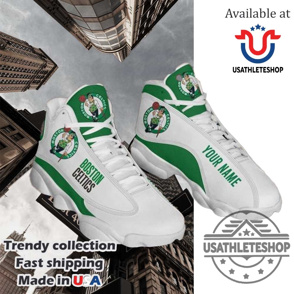 Nba Boston Celtics Custom Name White Green Air Jordan 13 Shoes 3 NBA Boston Celtics Custom Name White Green Air Jordan 13 Shoes