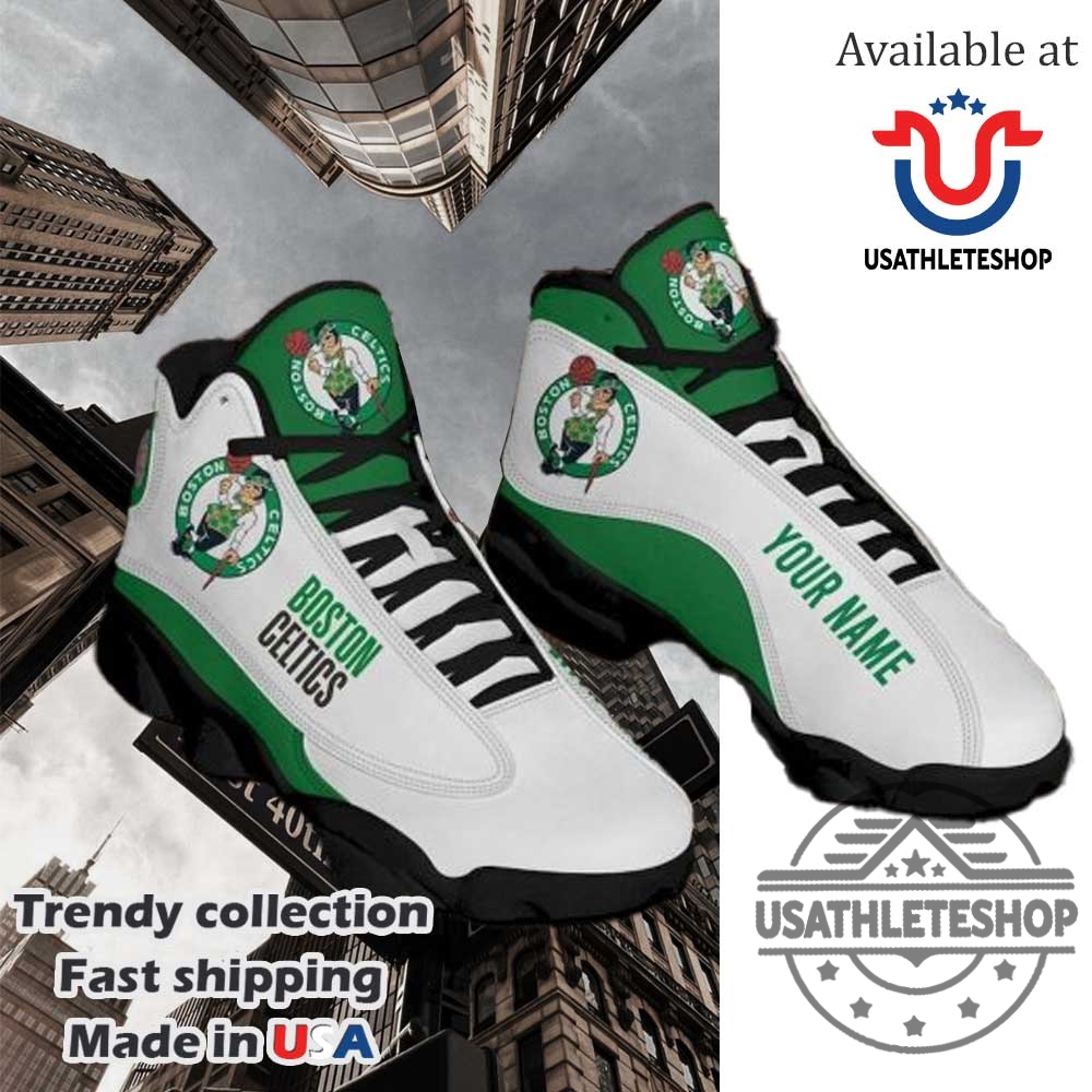 Nba Boston Celtics Custom Name Black Green Air Jordan 13 Shoes 3 NBA Boston Celtics Custom Name Black Green Air Jordan 13 Shoes
