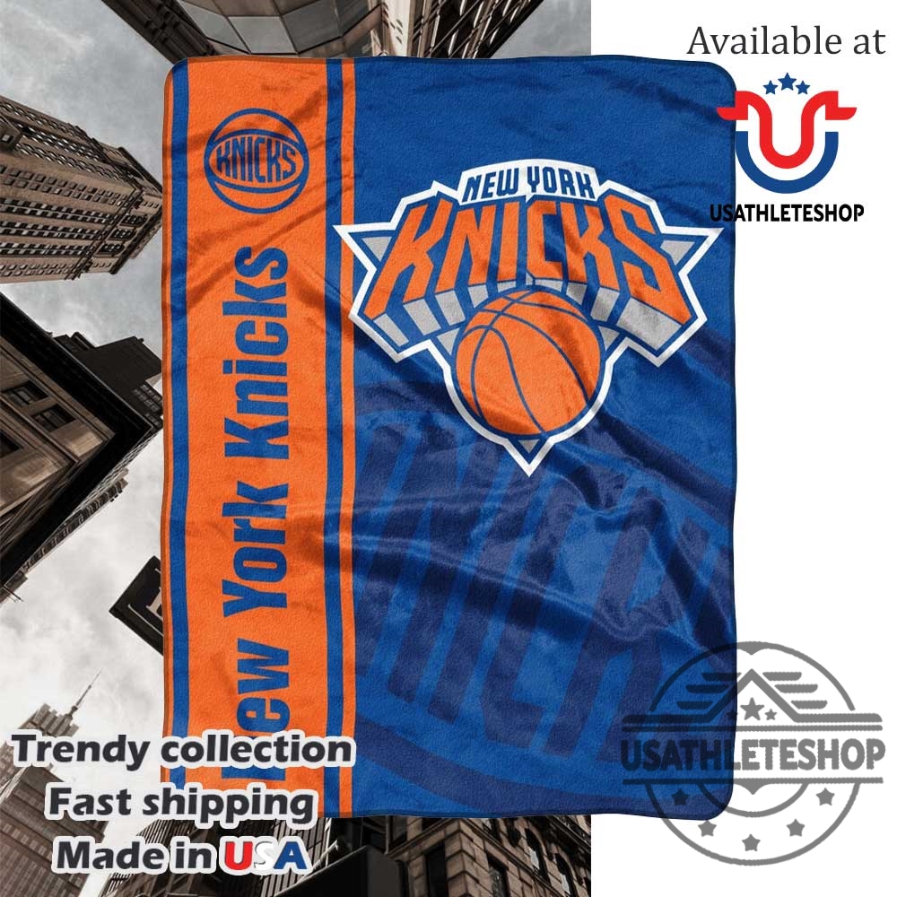 New York Knicks Official Team Logo Fleece Blanket Blue And Orange Nba Fan Blanket 3 New York Knicks Official Team Logo Fleece Blanket Blue and Orange NBA Fan Blanket