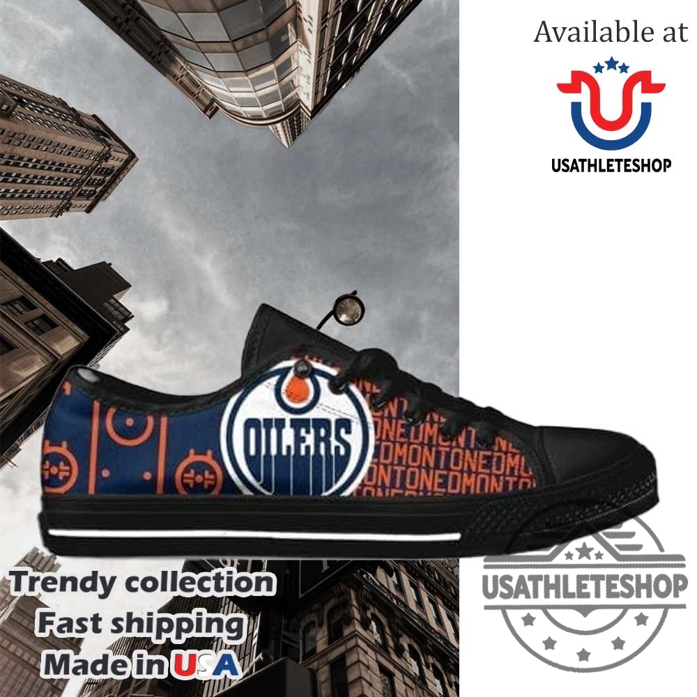 Edmonton Oilers Low Top Shoes With Black Sole Nhl Team Sneakers For Fans 3 Edmonton Oilers Low Top Shoes with Black Sole – NHL Team Sneakers for Fans