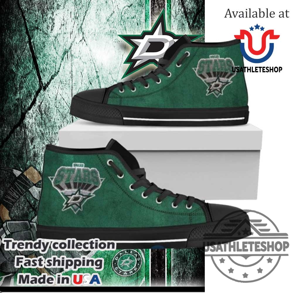 "Top Edmonton Oilers Sneakers: Run in Style with Team Spirit" 8 Dallas Stars 3D Printed Logo High Top Shoes With Black Sole Custom Team Sneakers