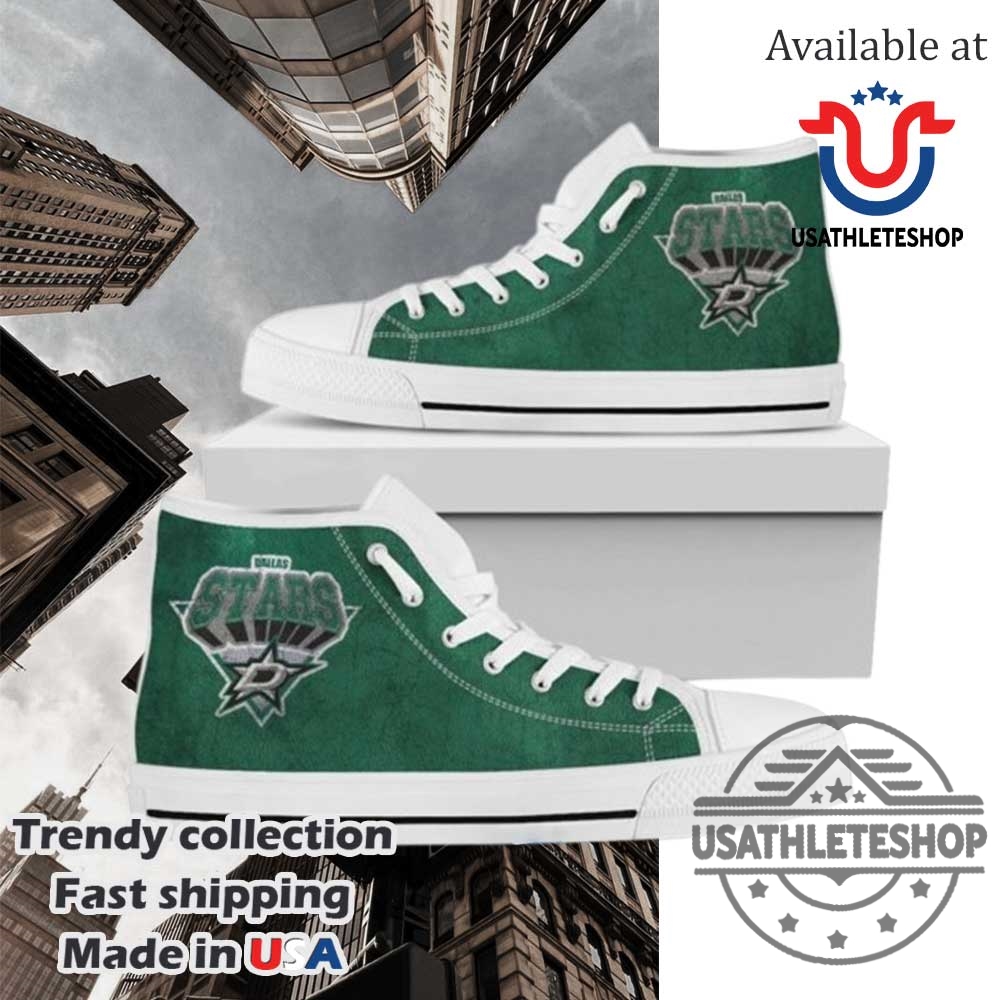Dallas Stars 3D Printed Logo High Top Shoes With White Sole Custom Team Sneakers 3 Dallas Stars 3D Printed Logo High Top Shoes with White Sole – Custom Team Sneakers