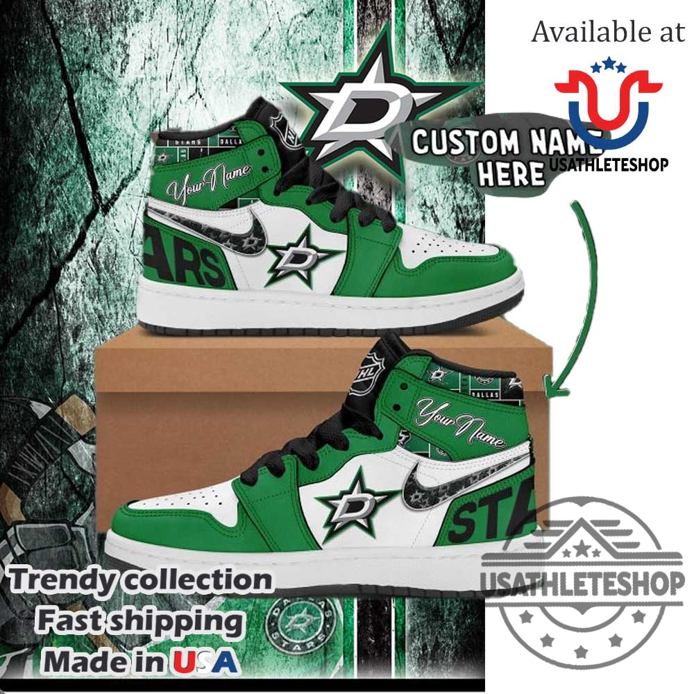 "Top Edmonton Oilers Sneakers: Run in Style with Team Spirit" 10 Dallas Stars Personalized Air Jordan 1 Sneakers Custom Name On Nhl Team Shoes