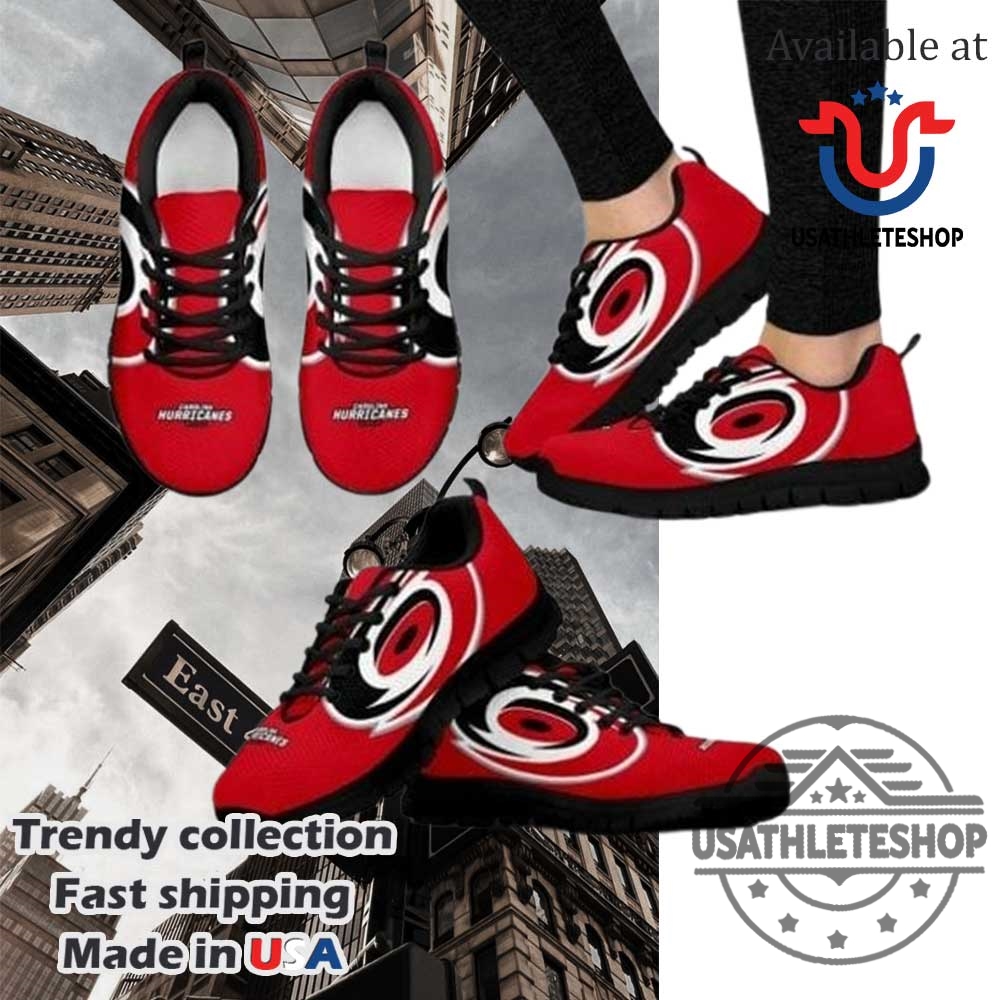Carolina Hurricanes Running Shoes With Black Sole Nhl Official Team Sneakers 3 Carolina Hurricanes Running Shoes with Black Sole – NHL Official Team Sneakers