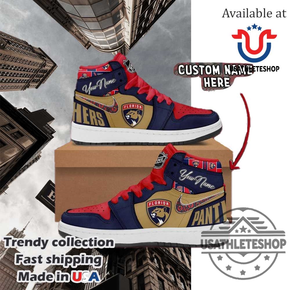 Florida Panthers Personalized Air Jordan 1 Sneakers Custom Name Nhl Shoes 3 Florida Panthers Personalized Air Jordan 1 Sneakers – Custom Name NHL Shoes