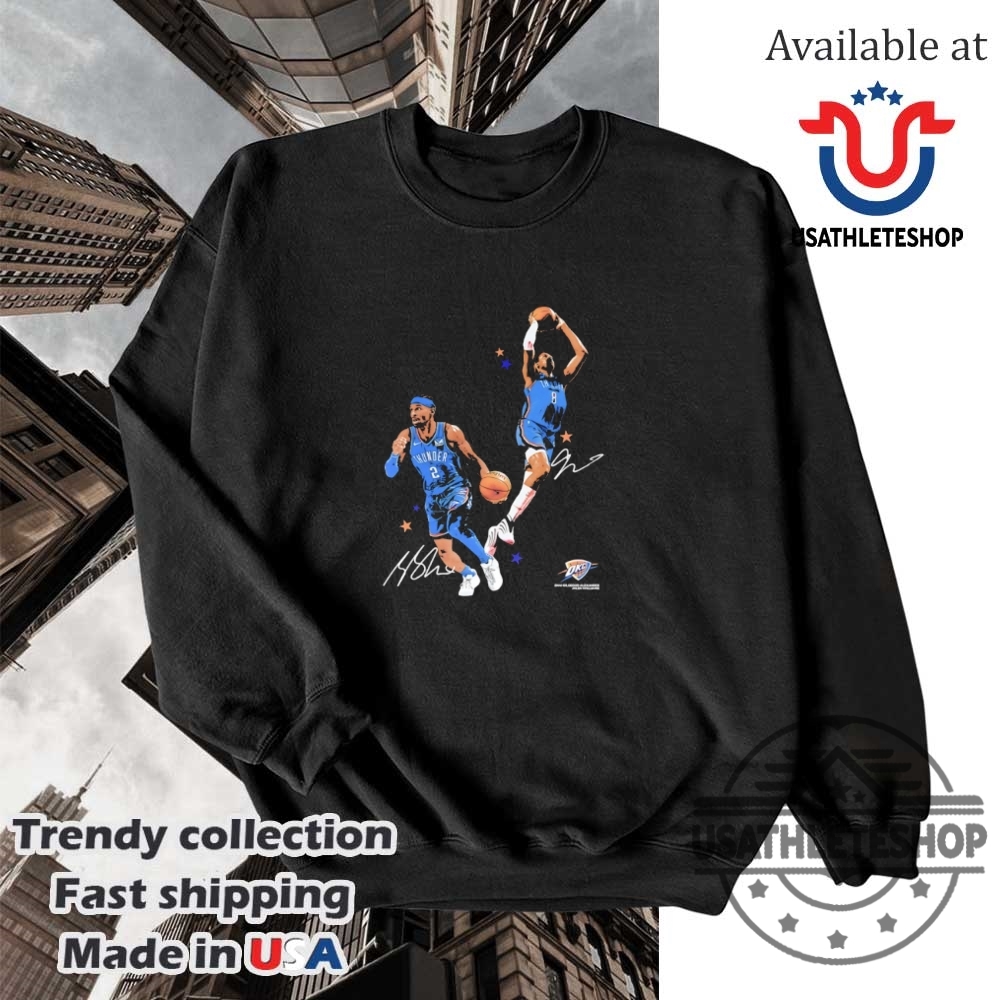 Oklahoma City Thunder Shai Gilgeousalexander Jalen Williams Signatures Shirt 5 Oklahoma City Thunder Shai Gilgeous-Alexander & Jalen Williams Signatures Shirt