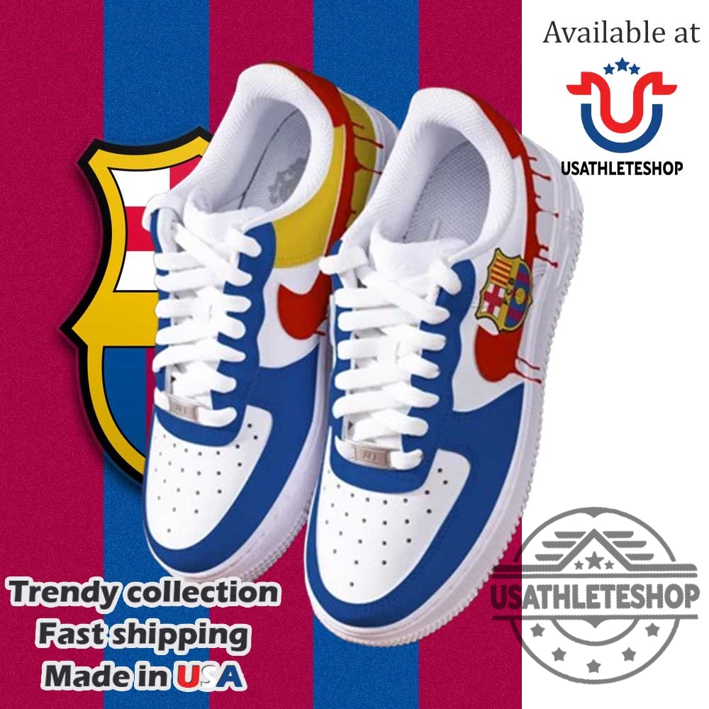 Fc Barcelona Drip Art Sneakers Custom Airinspired Fcb Shoes For Soccer Fans 4 FC Barcelona Drip Art Sneakers – Custom Air-Inspired FCB Shoes for Soccer Fans