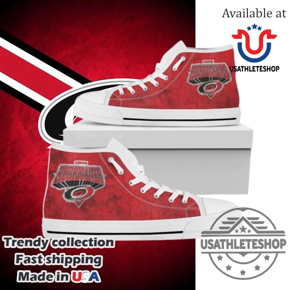 "Must-Have Team Sneakers for True Fans: FC Barcelona, Carolina Hurricanes & More" 10 Carolina Hurricanes Red High Top Sneakers White Canvas Nhl Fan Shoes 2025 Custom Converse Style Hockey Trainers For Men Women