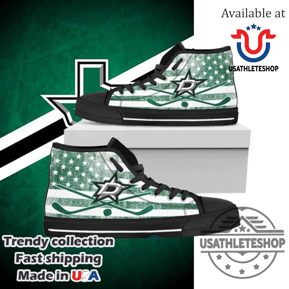 "Must-Have Team Sneakers for True Fans: FC Barcelona, Carolina Hurricanes & More" 11 Dallas Stars High Top Sneakers Nhl Fan American Flag Hockey Shoes Black Sole 2025
