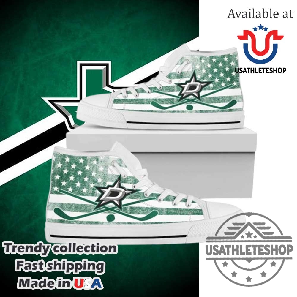 "Must-Have Team Sneakers for True Fans: FC Barcelona, Carolina Hurricanes & More" 12 Dallas Stars High Top Sneakers Nhl Fan American Flag Hockey Shoes White Sole 2026