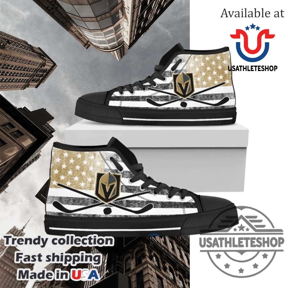 Vegas Golden Knights High Top Sneakers Nhl Fan American Flag Hockey Shoes Black Sole 2027 3 Vegas Golden Knights High Top Sneakers – NHL Fan American Flag Hockey Shoes Black Sole 2027