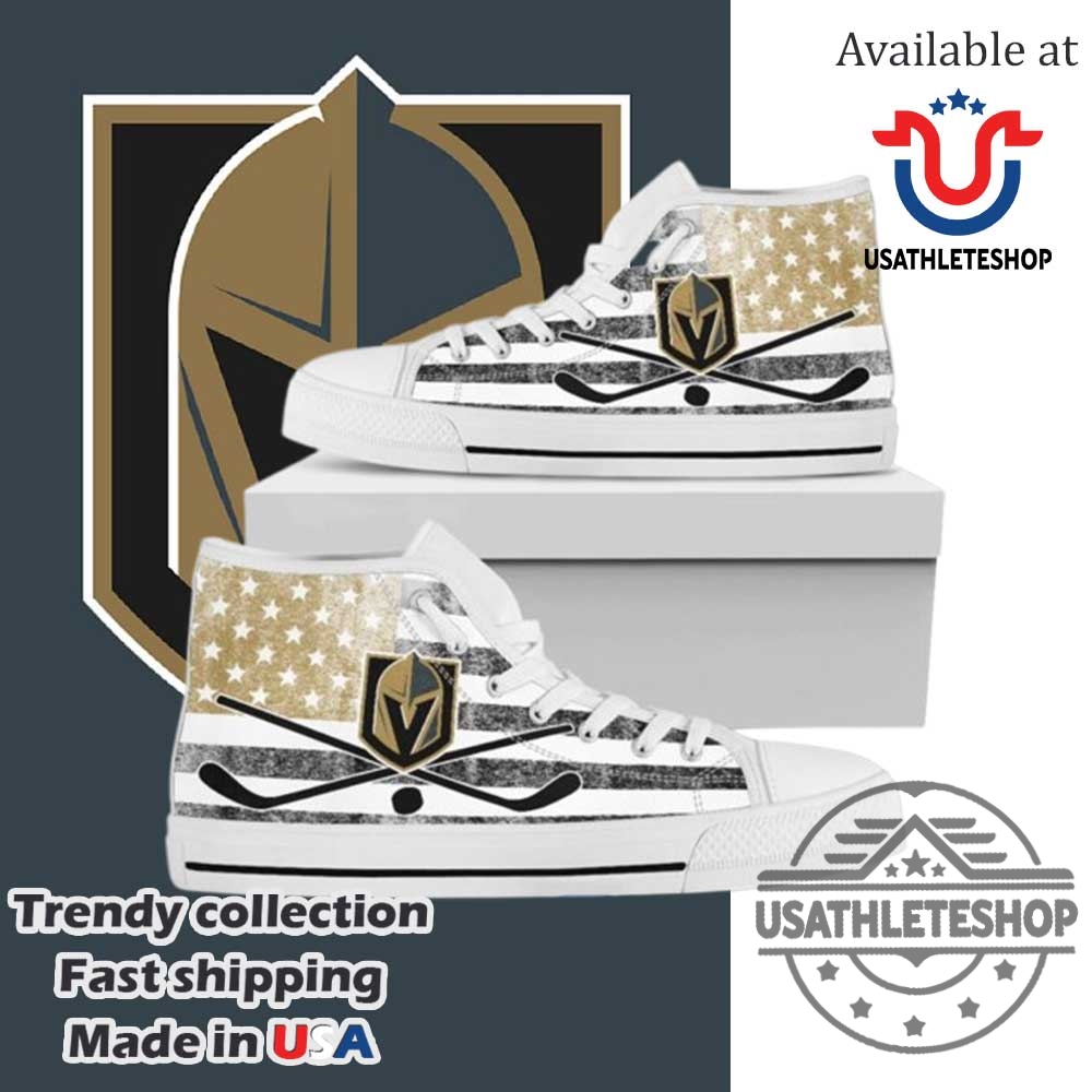 "Must-Have Team Sneakers for True Fans: FC Barcelona, Carolina Hurricanes & More" 16 Vegas Golden Knights High Top Sneakers Nhl Fan American Flag Hockey Shoes White Sole 2028