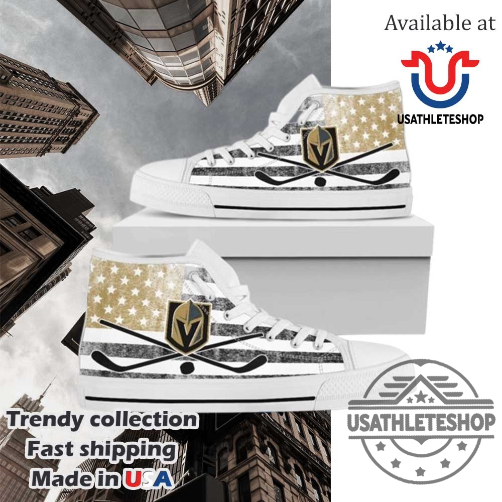 Vegas Golden Knights High Top Sneakers Nhl Fan American Flag Hockey Shoes White Sole 2028 3 Vegas Golden Knights High Top Sneakers – NHL Fan American Flag Hockey Shoes White Sole 2028