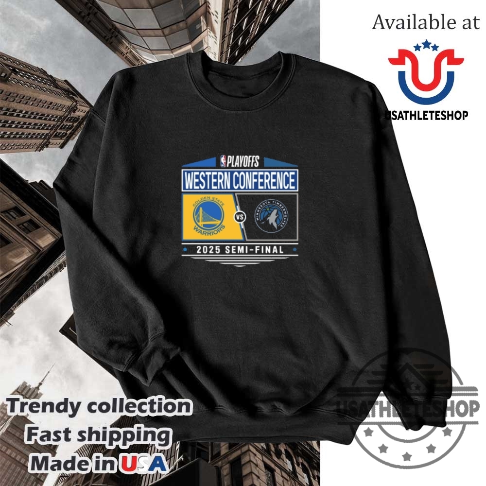 Golden State Warriors Vs. Minnesota Timberwolves 2025 Western Semifinals Matchup Shirt 5 Golden State Warriors vs. Minnesota Timberwolves 2025 Western Semifinals Matchup Shirt