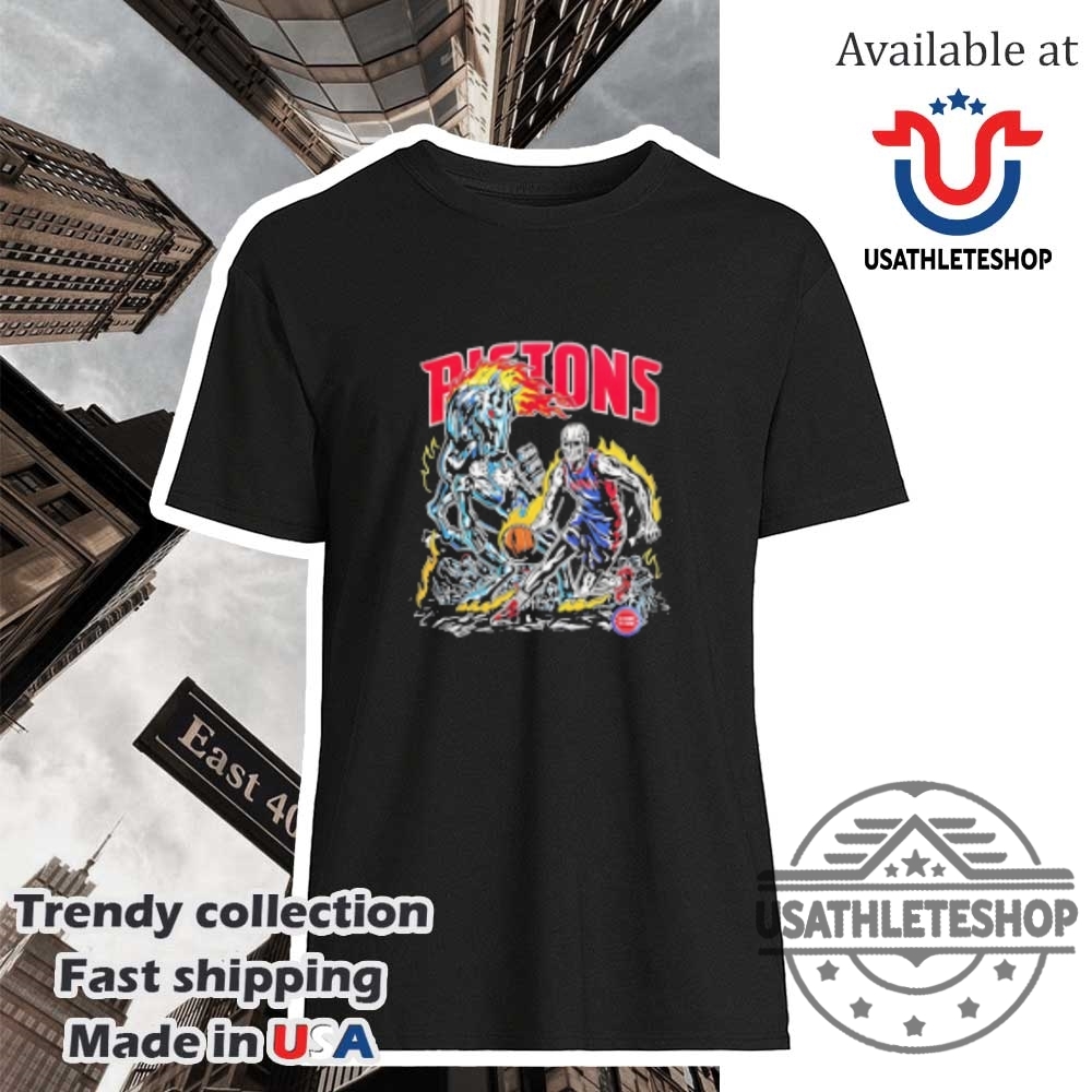 "Top Trending NBA and MLB Graphic Tees: Ultimate Must-Have Collection" 18 Detroit Pistons Warren Lotas Skeleton Tee Horsepower Nba Graphic Shirt