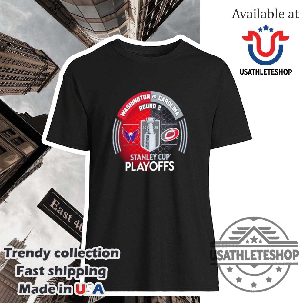 "Top 2025 Carolina Hurricanes and Capitals Stanley Cup T-shirts" 4 Capitals Vs Hurricanes 2025 Stanley Cup Second Round Tshirts