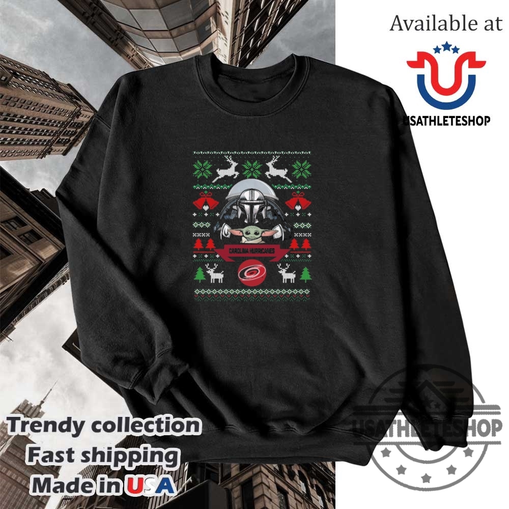 Carolina Hurricanes Star Wars Christmas Tshirt Baby Yoda Darth Vader Holiday Hockey Mashup 5 Carolina Hurricanes Star Wars Christmas T-Shirt – Baby Yoda & Darth Vader Holiday Hockey Mashup