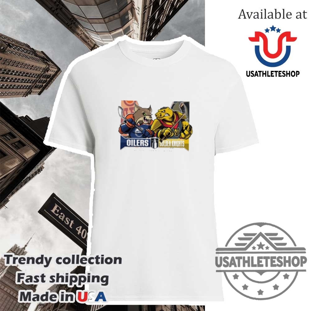 "Top 2025 Carolina Hurricanes and Capitals Stanley Cup T-shirts" 13 Edmonton Oilers Vs Vegas Golden Knights 2025 Stanley Cup Mascot Matchup Tshirt Nhl Playoffs Rivalry Tee