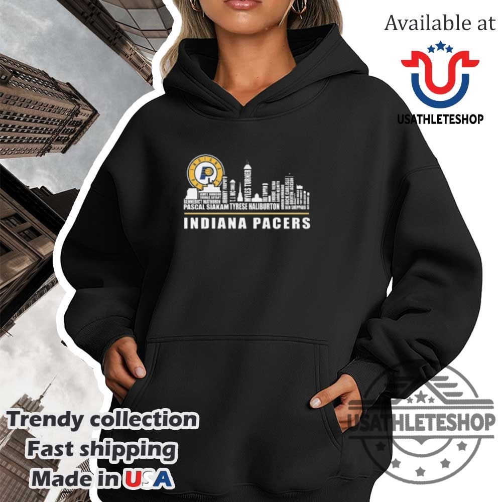 Indiana Pacers 2025 Skyline Names Tshirt Official City Tribute Basketball Fan Tee 4 Indiana Pacers 2025 Skyline Names T-Shirt – Official City Tribute Basketball Fan Tee