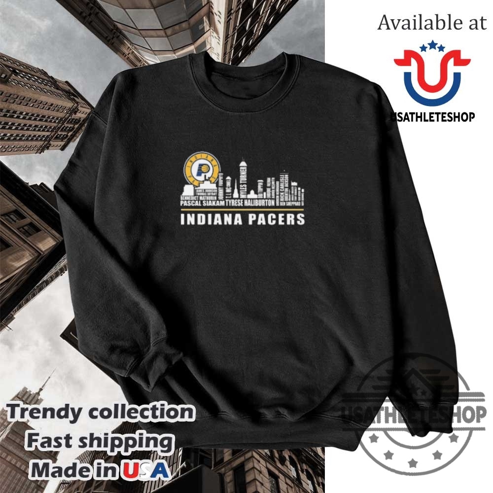 Indiana Pacers 2025 Skyline Names Tshirt Official City Tribute Basketball Fan Tee 5 Indiana Pacers 2025 Skyline Names T-Shirt – Official City Tribute Basketball Fan Tee