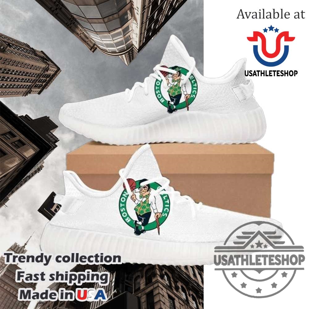 Nba Boston Celtics White Yeezy Boost Sneakers 3 NBA Boston Celtics White Yeezy Boost Sneakers