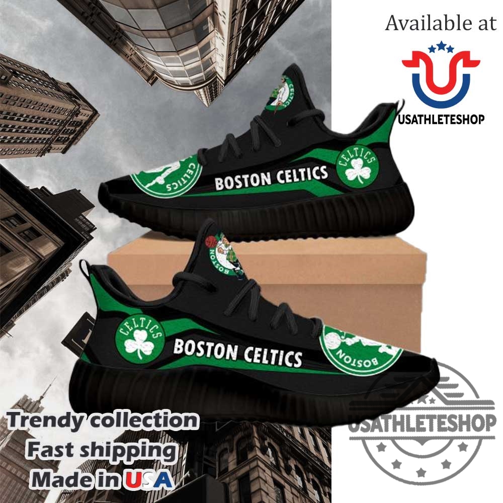 "Top NBA Team Yeezy Boost Sneakers: Celtics and Knicks Styles" 3 Nba Boston Celtics Black Green Yeezy Boost Sneakers Black Sole
