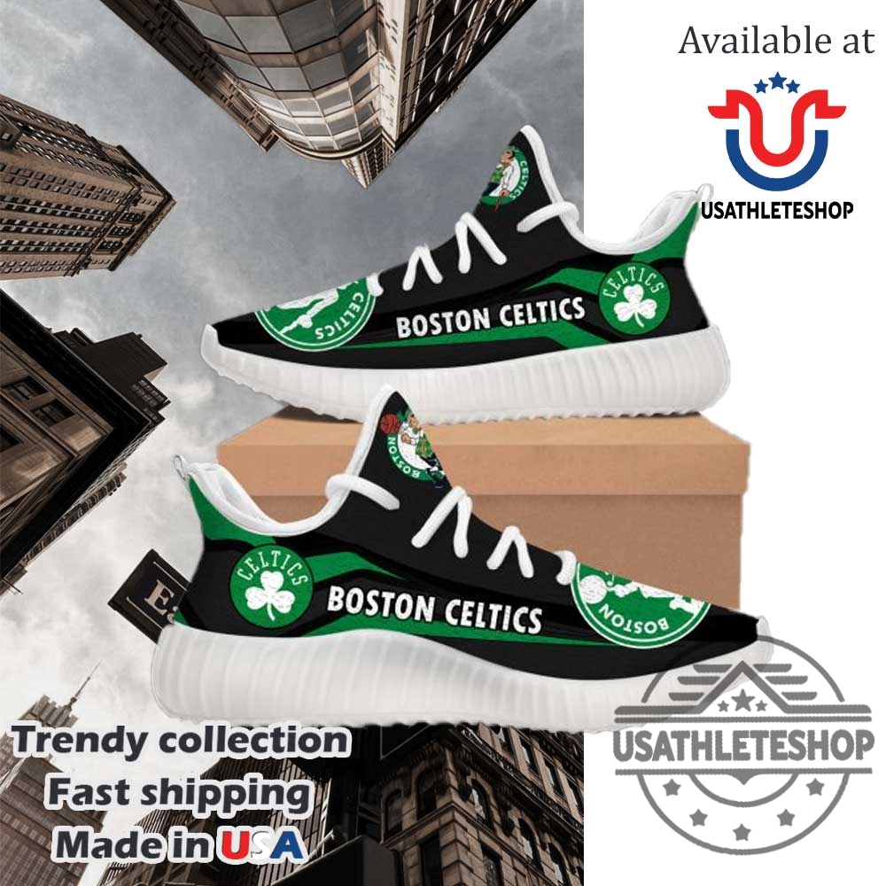 Nba Boston Celtics Black Green Yeezy Boost Sneakers White Sole 3 NBA Boston Celtics Black Green Yeezy Boost Sneakers White Sole