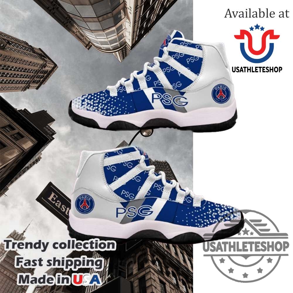 Psg Paris Saintgermain Custom Sneakers Blue White High Top Sport Shoes For Fans 3 PSG Paris Saint-Germain Custom Sneakers – Blue White High Top Sport Shoes for Fans