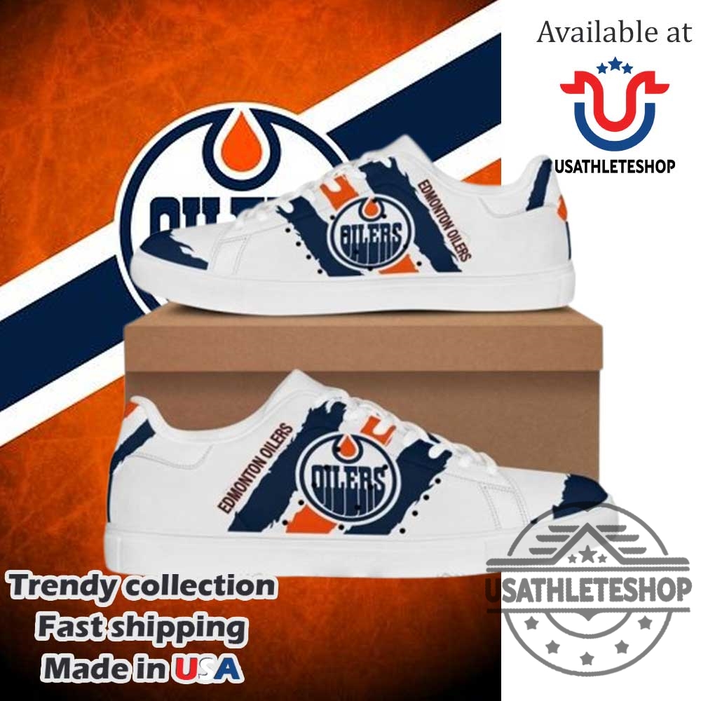 "Top NHL Fan Shoes for Oilers and Golden Knights Enthusiasts" 4 Nhl Edmonton Oilers Stan Smith Shoes White Sole