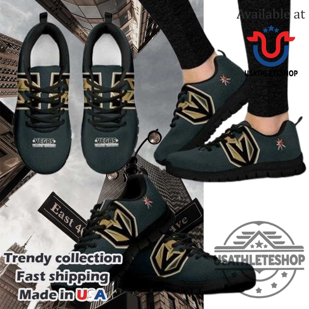 Nhl Vegas Golden Knights Running Shoes Black Sole 3 NHL Vegas Golden Knights Running Shoes Black Sole