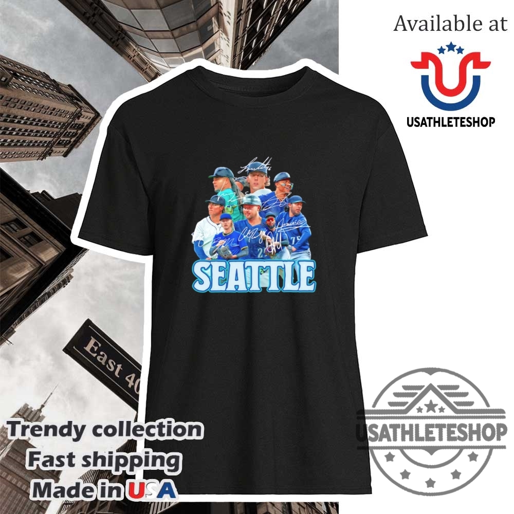 "Top Trendy Sports Fan Shirts for NFL, NHL, and MLB 2025" 9 Seattle Mariners Signatures Shirt Mlb Baseball Team Autograph Tee
