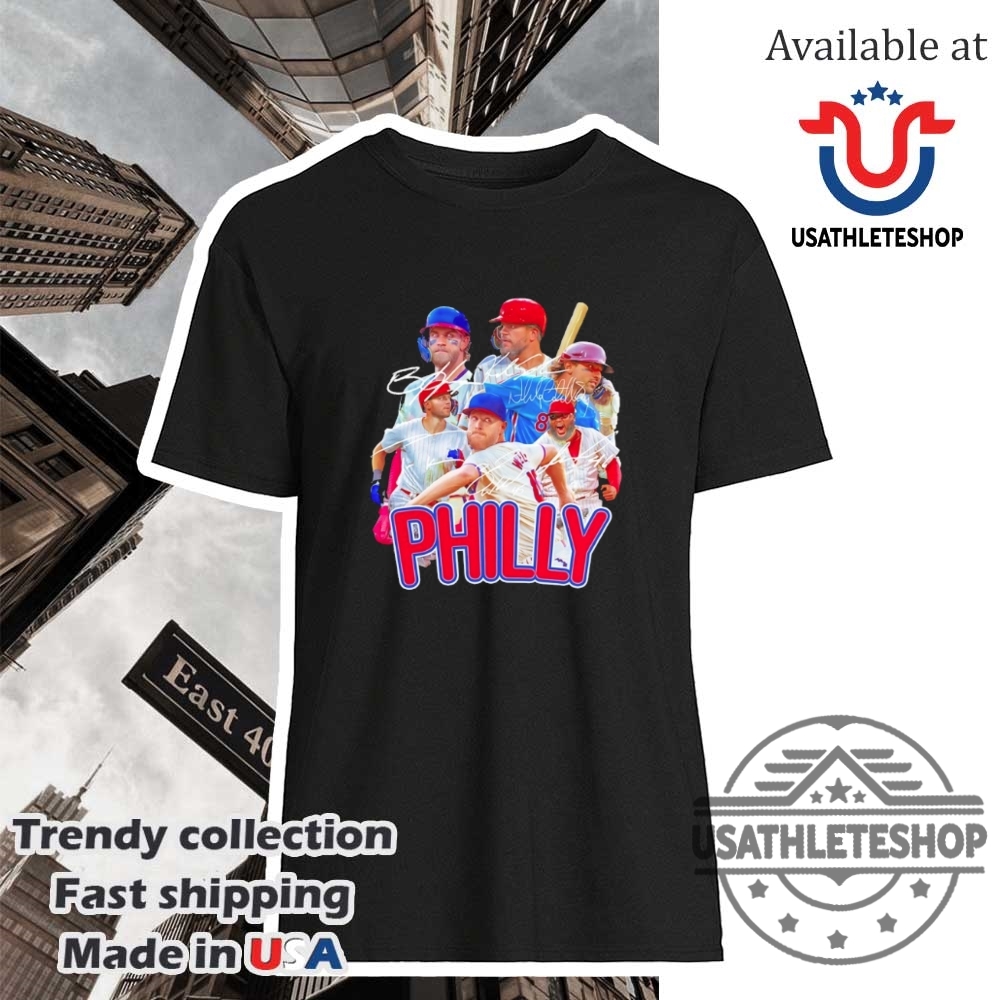"Top Trendy Sports Fan Shirts for NFL, NHL, and MLB 2025" 10 Philadelphia Phillies Signatures Shirt Official Mlb Player Autograph Tee