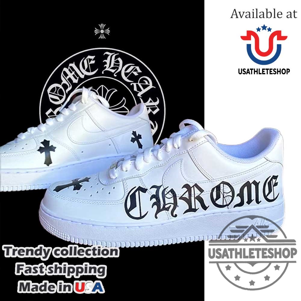 "Stylish Chrome Hearts Inspired Air Force 1 Sneakers for Streetwear Lovers" 2 Chrome Hearts Inspired Air Force 1 Shoes Gothic Cross Streetwear Sneakers