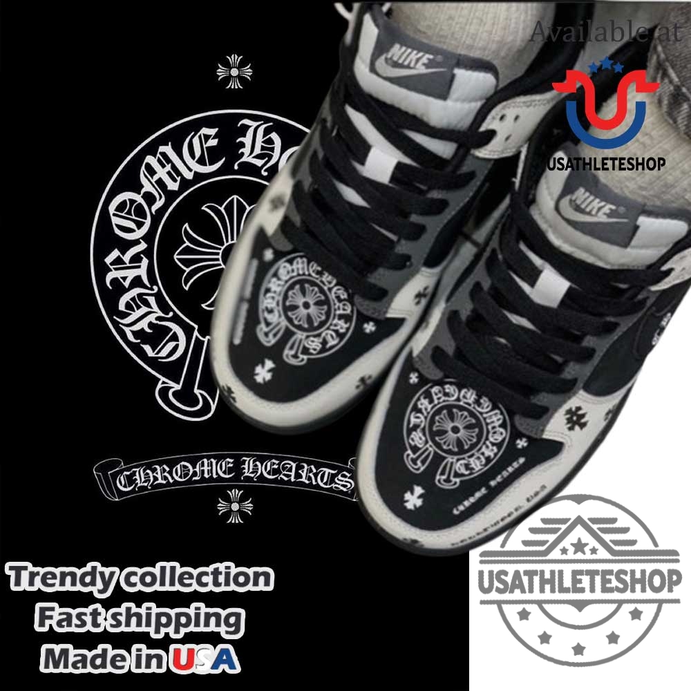 Chrome Hearts Air Force 1 Black White Sneakers Gothic Cross Streetwear Shoes 6 Chrome Hearts Air Force 1 Black White Sneakers – Gothic Cross Streetwear Shoes