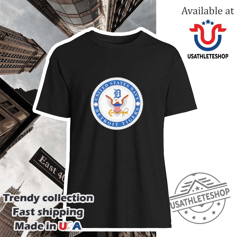 "Top 2025 Fan Tees: NBA, NFL, WWE, and More Apparel" 39 United States Navy Detroit Tigers Shirt