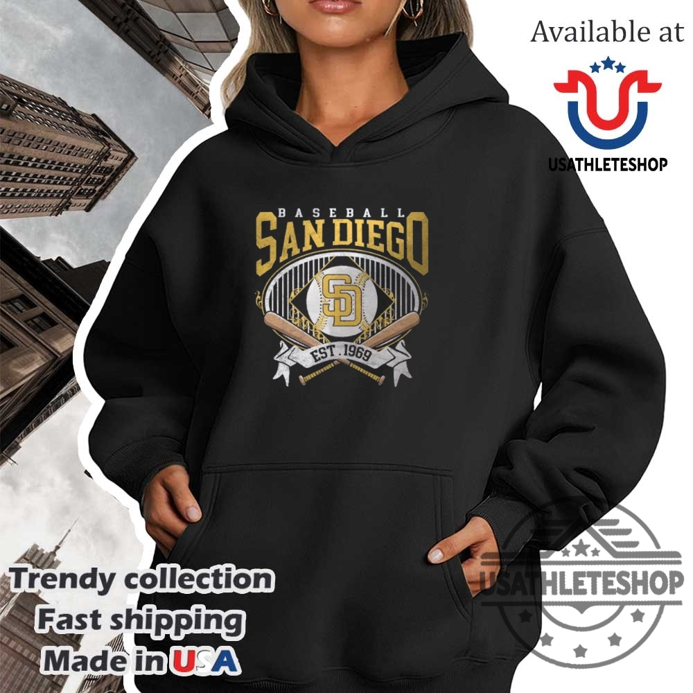 San Diego Padres Baseball Tshirt Vintage Mlb Logo Est. 1969 Tee 4 San Diego Padres Baseball T-Shirt – Vintage MLB Logo Est. 1969 Tee