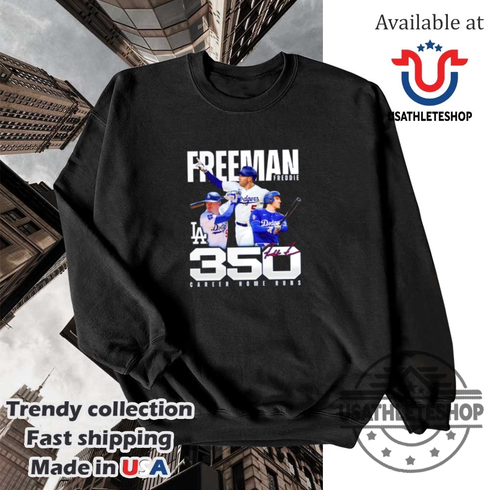 Freddie Freeman 350 Career Home Runs Tshirt Dodgers Milestone Tee 5 Freddie Freeman 350 Career Home Runs T-Shirt – Dodgers Milestone Tee