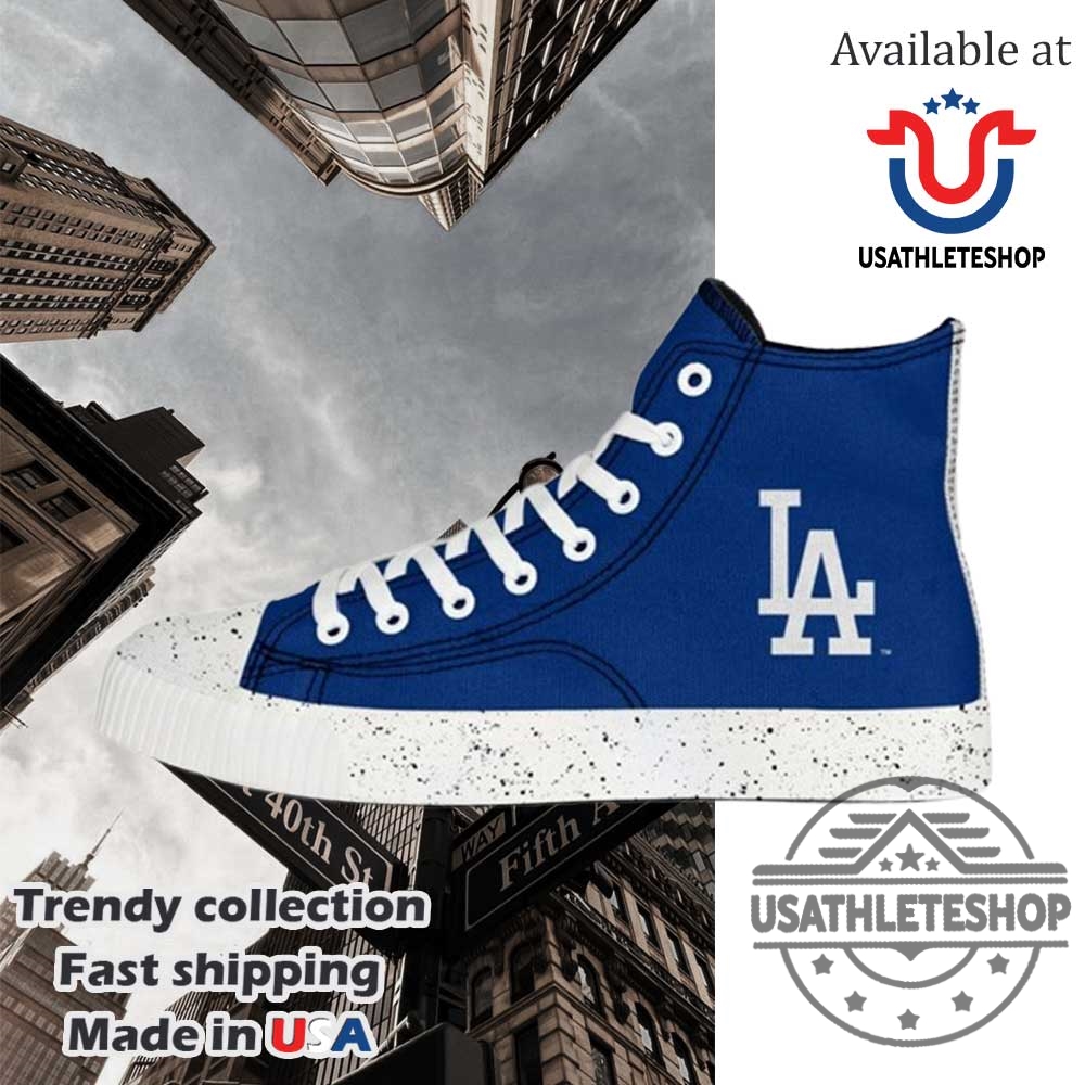 Los Angeles Dodgers High Top Canvas Sneakers Classic Blue Mlb Fan Footwear 3 Los Angeles Dodgers High Top Canvas Sneakers – Classic Blue MLB Fan Footwear