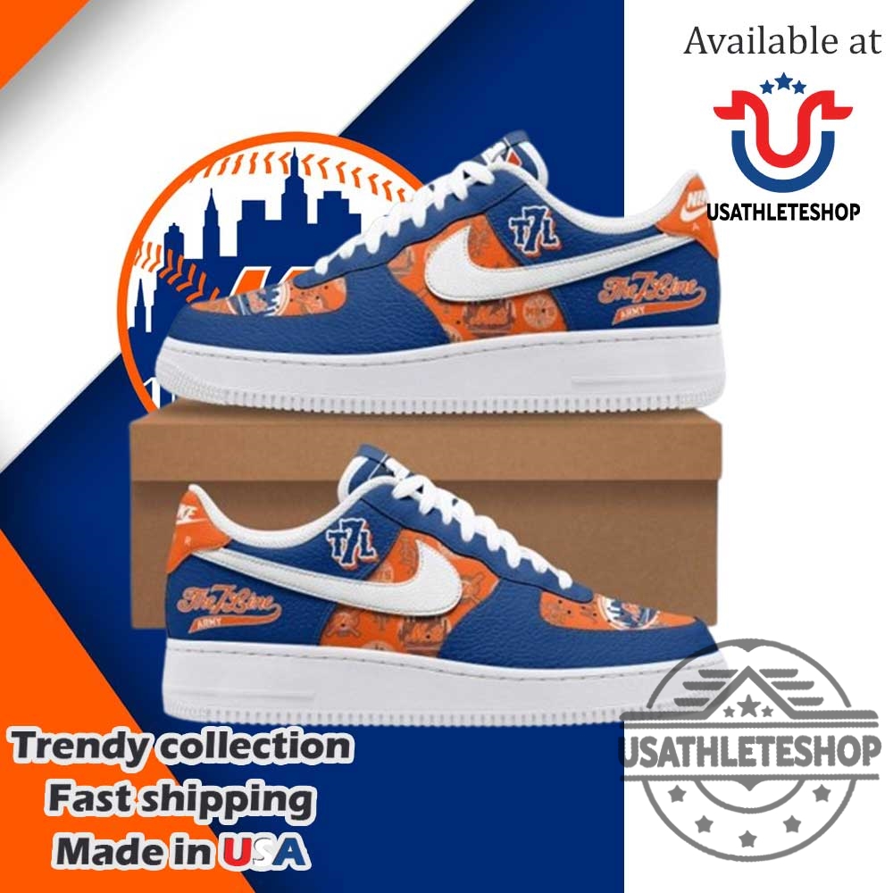 Step Up Your Game: Custom MLB Sneakers for Mets and Dodgers Fans 11 The 7 Line Army New York Mets Custom Air Force 1 Shoes Limited Edition Mlb Fan Sneakers