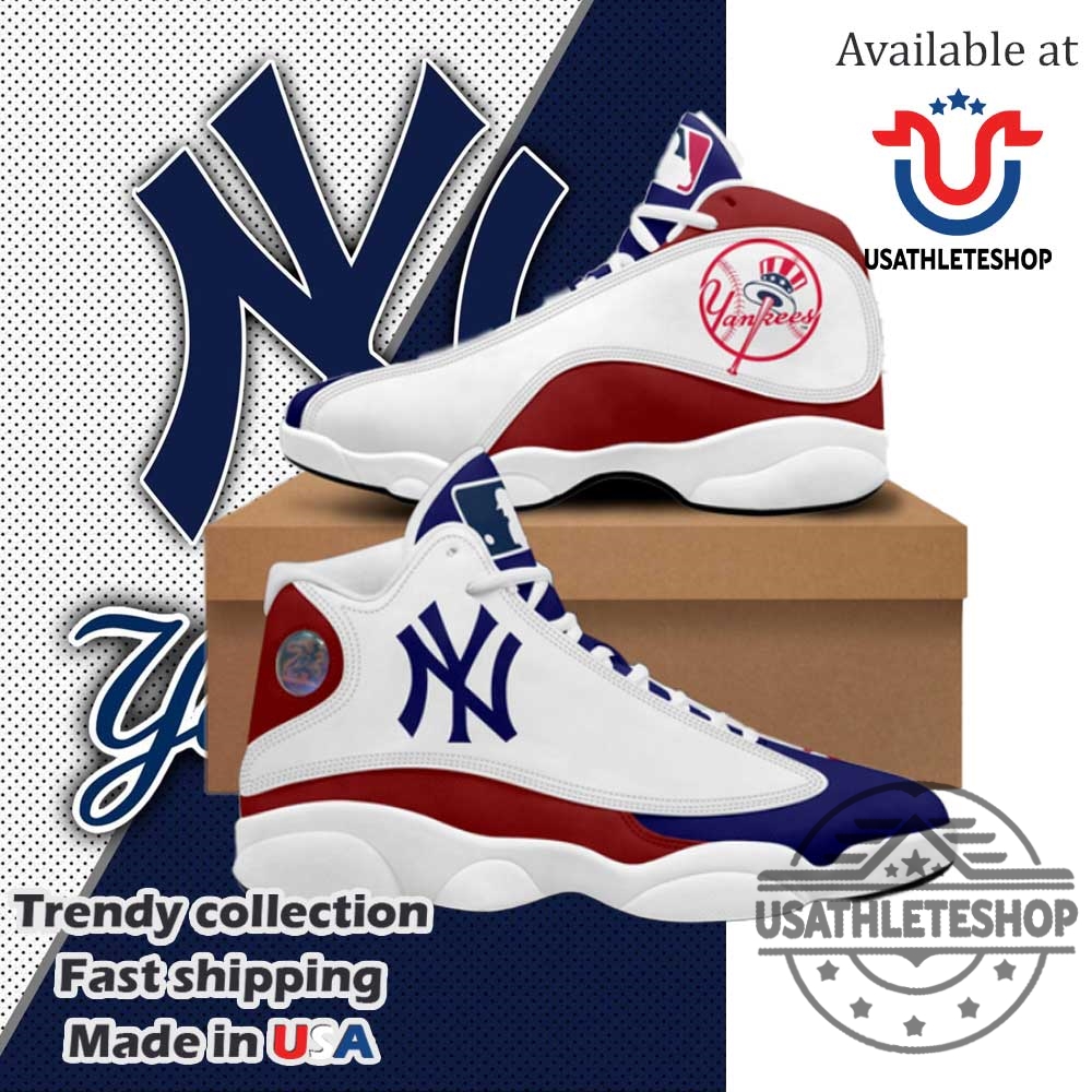 Step Up Your Game: Custom MLB Sneakers for Mets and Dodgers Fans 12 New York Yankees Custom Jordan 13 Sneakers Red White Blue Mlb Baseball Shoes