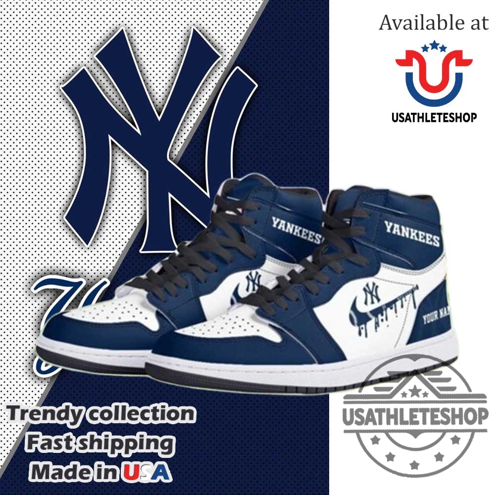 Step Up Your Game: Custom MLB Sneakers for Mets and Dodgers Fans 13 New York Yankees Air Jordan 1 Custom Sneakers Hightop Sport Shoes For Men And Women With Name Option