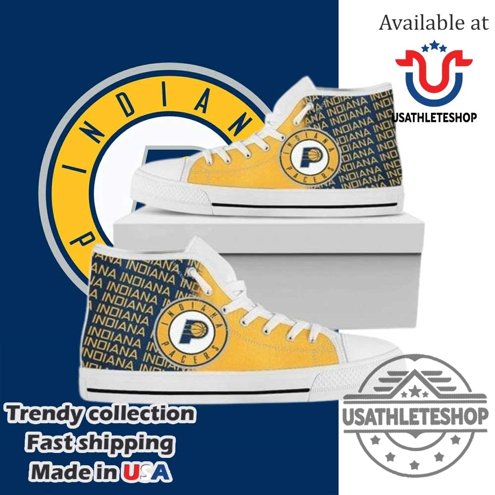 "Shop Oklahoma City Thunder Sneakers: High, Low, Custom Styles Available" 9 Indiana Pacers High Top Sneakers White Sole Custom Okc Basketball Fan Shoes For Men And Women