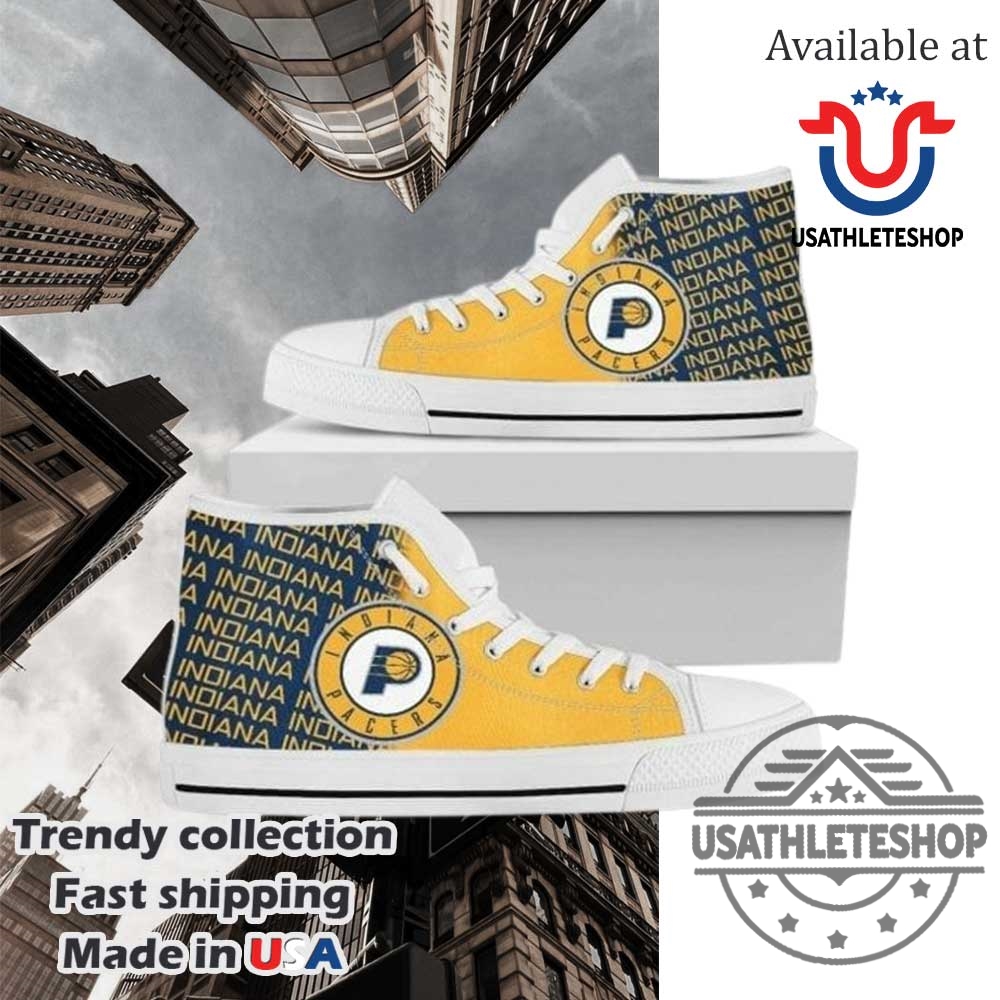 Indiana Pacers High Top Sneakers White Sole Custom Okc Basketball Fan Shoes For Men And Women 3 Indiana Pacers High Top Sneakers White Sole – Custom OKC Basketball Fan Shoes for Men and Women