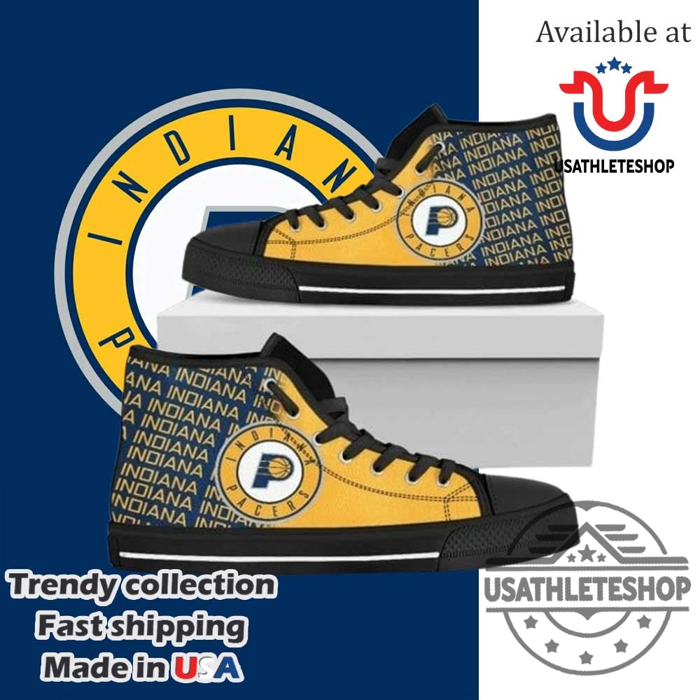 "Shop Oklahoma City Thunder Sneakers: High, Low, Custom Styles Available" 10 Indiana Pacers High Top Sneakers Black Sole Custom Okc Basketball Fan Shoes For Men And Women