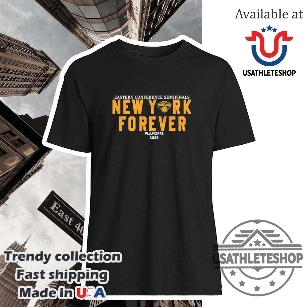 "Top New York T-Shirts: Yankees & Knicks Logo Tees Collection" 13 New York Knicks 2025 Nba Playoffs Eastern Conference Semifinals Shirt