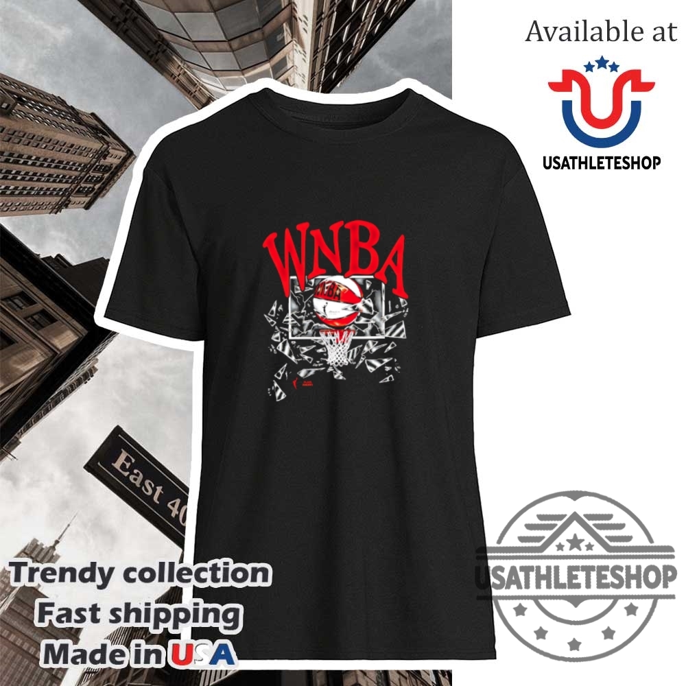 "Top New York T-Shirts: Yankees & Knicks Logo Tees Collection" 34 Wnba Volleyball Shattered Glass Empowerment Tshirt